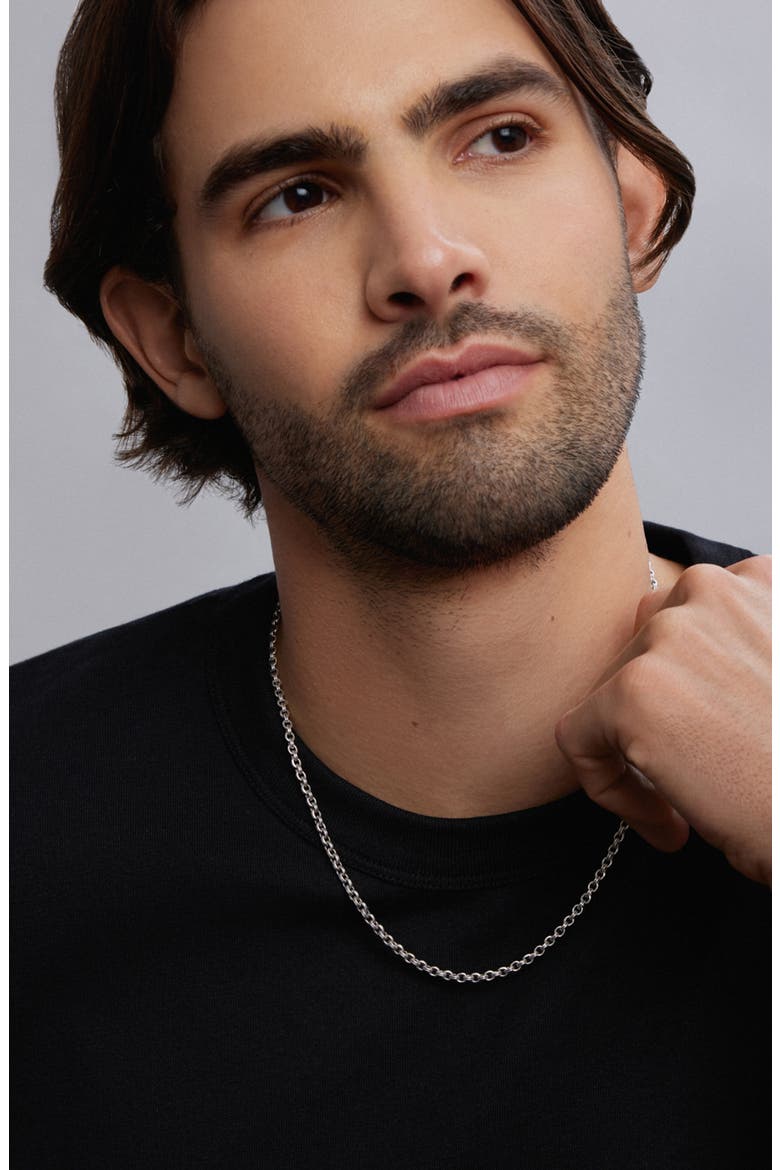 Men's Anthem Double Link Chain Necklace, Alternate, color, SILVER