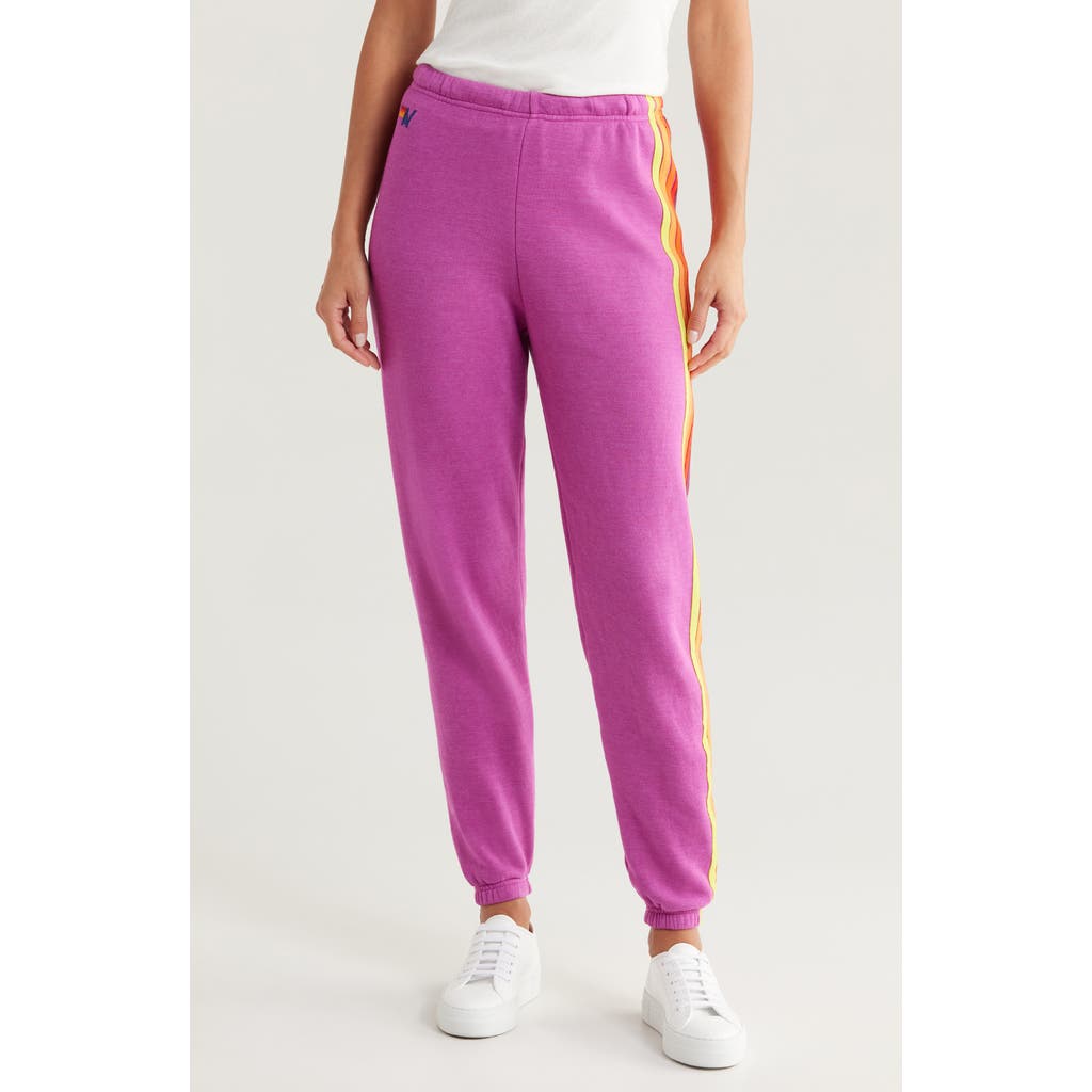 Aviator Nation Stripe Sweatpants In Pink