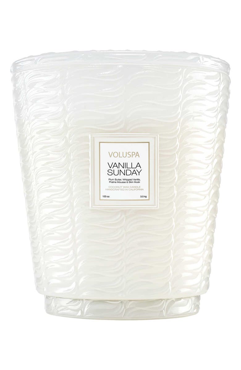 Voluspa Vanilla Sunday Lidded Hearth Candle, Main, color,