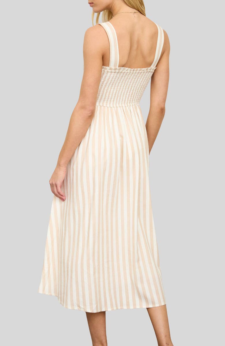 AUGUST SKY Stripe Sundress, Alternate, color, Khaki