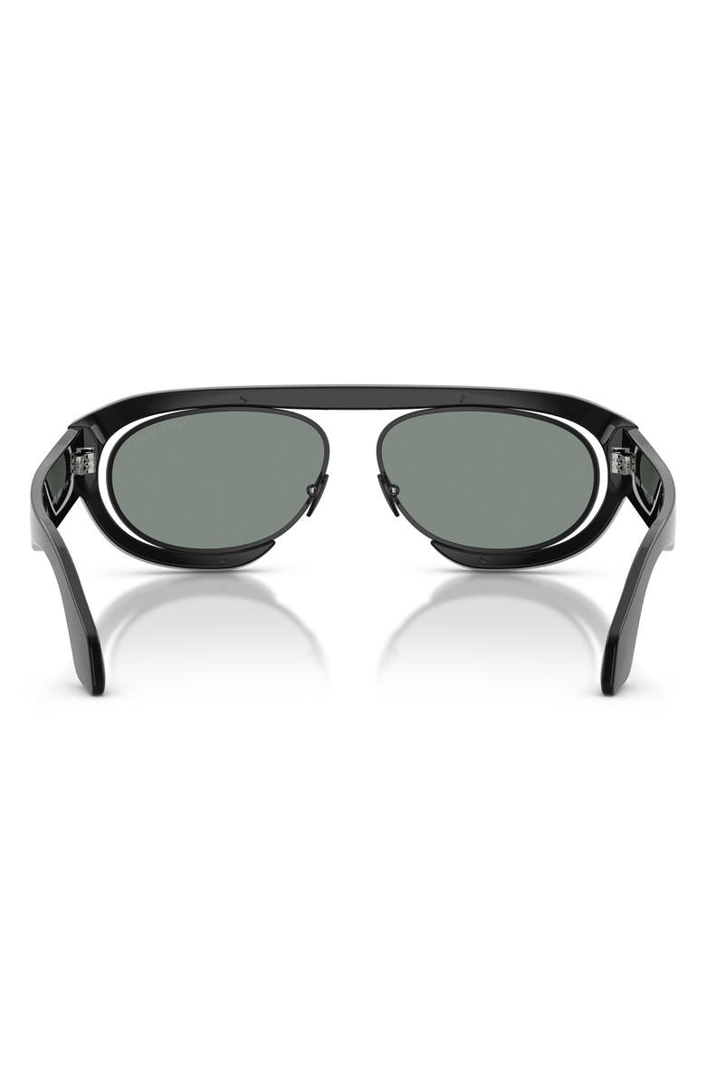 Giorgio Armani 57mm Oval Sunglasses, Alternate, color, Black/ Grey