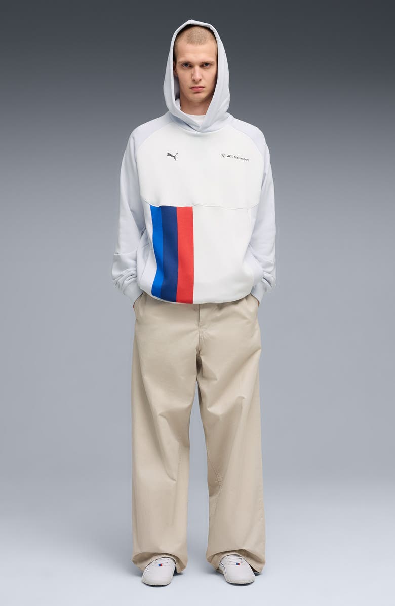 PUMA x BMW M Motorsport Pumatech-X Colorblock Hoodie, Alternate, color, Silver Mist