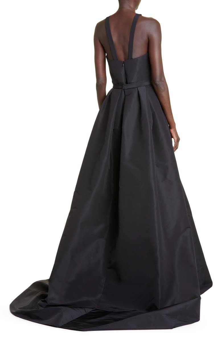 Carolina Herrera Plunge Neck Gown with Removable Overskirt, Alternate, color, 