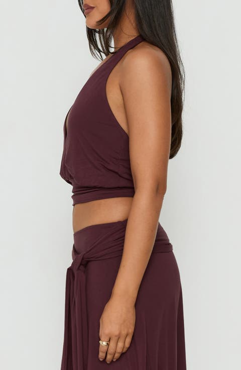 Arabele Halter Wrap Top