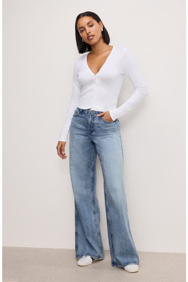 Pointelle Crop Cardigan, Alternate, color, WHITE