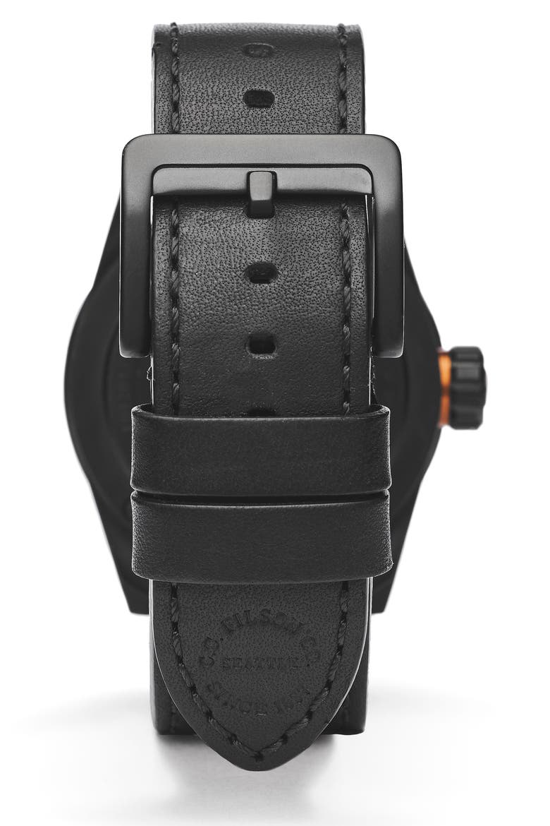 Field Leather Strap Watch, 41mm, Alternate, color, BLACK LEATHER STRAP