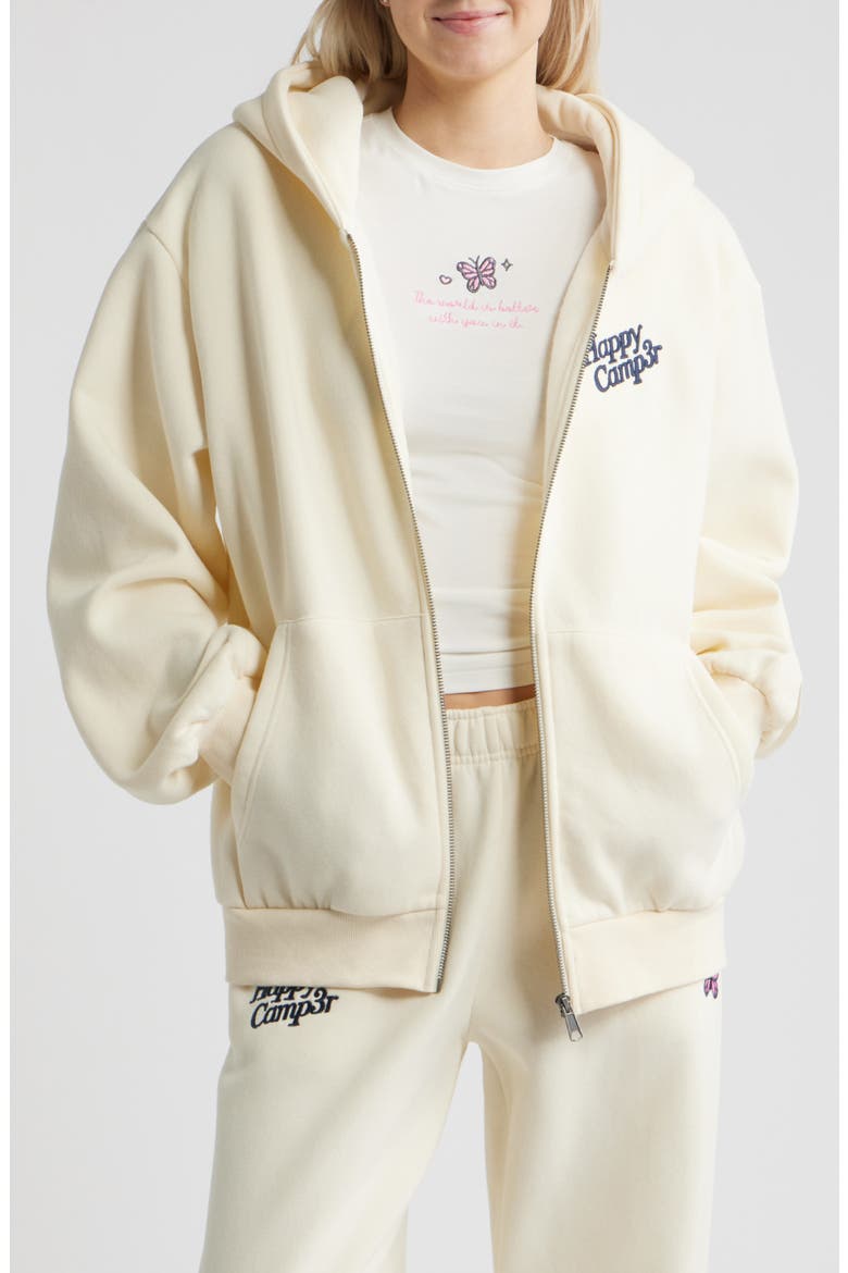 World is Better Zip-Up Hoodie, Main, color, CREAM