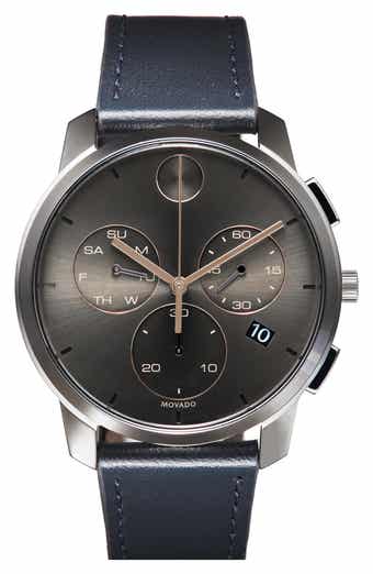 Movado Bold Chronograph Leather Strap Watch, 42mm