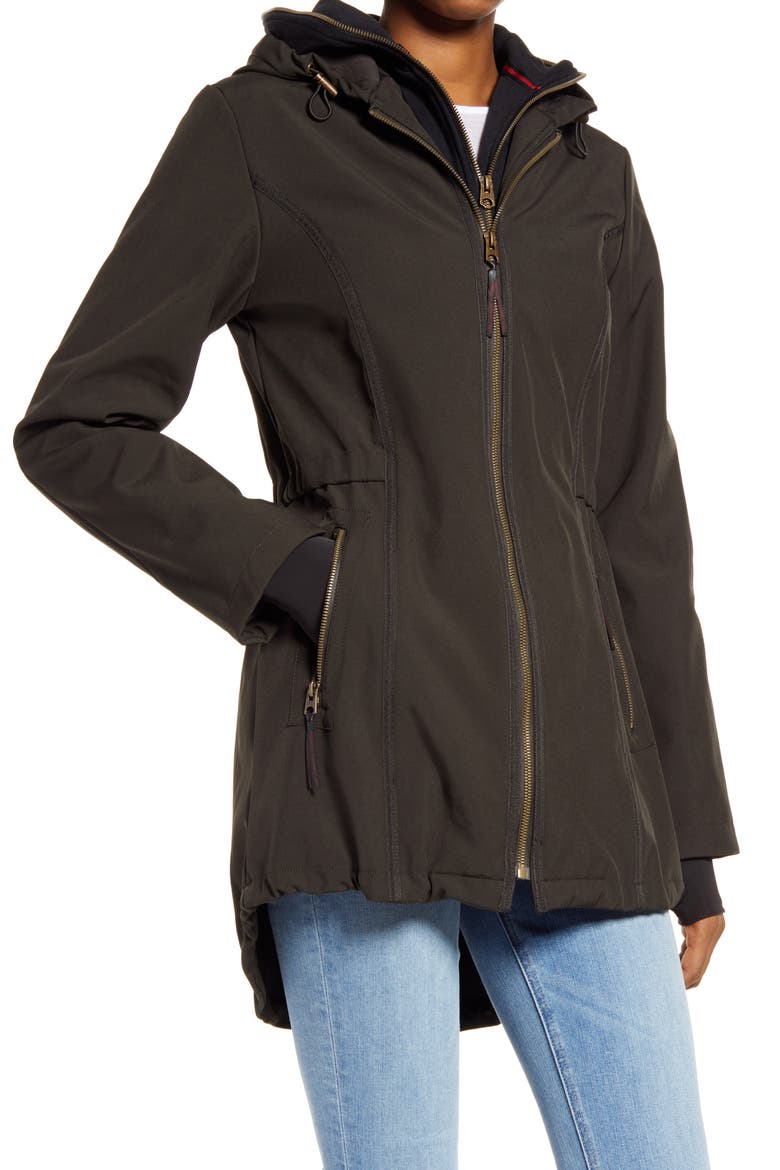 Hooded Jersey Bib Raincoat, Alternate, color, OLIVE