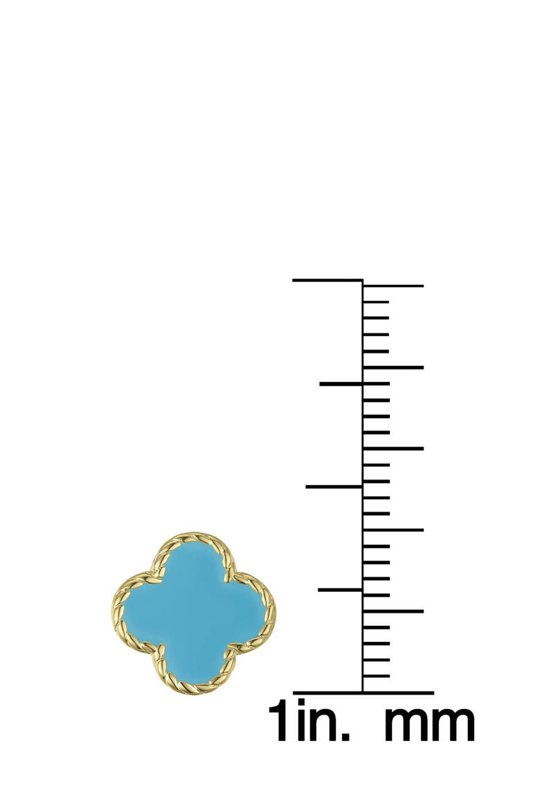 Kids' Clover Stud Earrings, Alternate, color, TURQUOISE