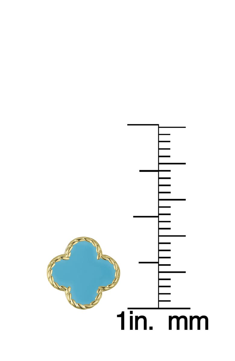 Lily Nily Kids' Clover Stud Earrings, Alternate, color, Turquoise