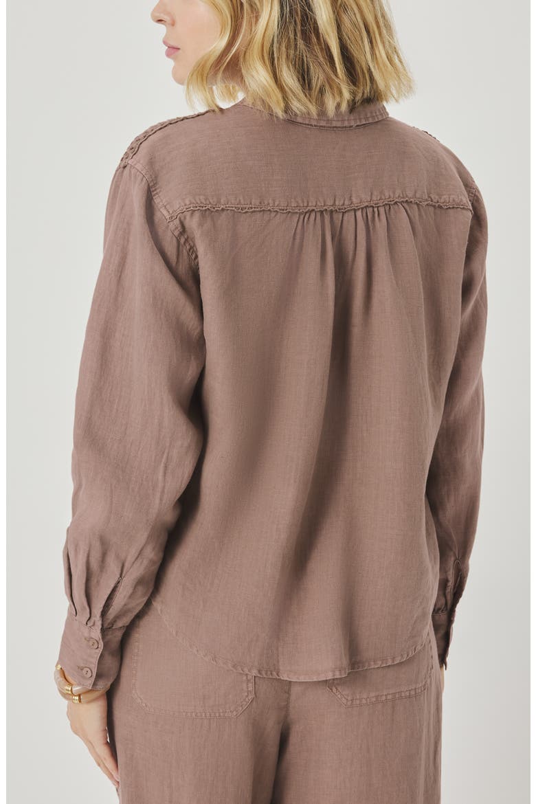 Stella Linen Button Down Shirt, Alternate, color, WICKER BEIGE
