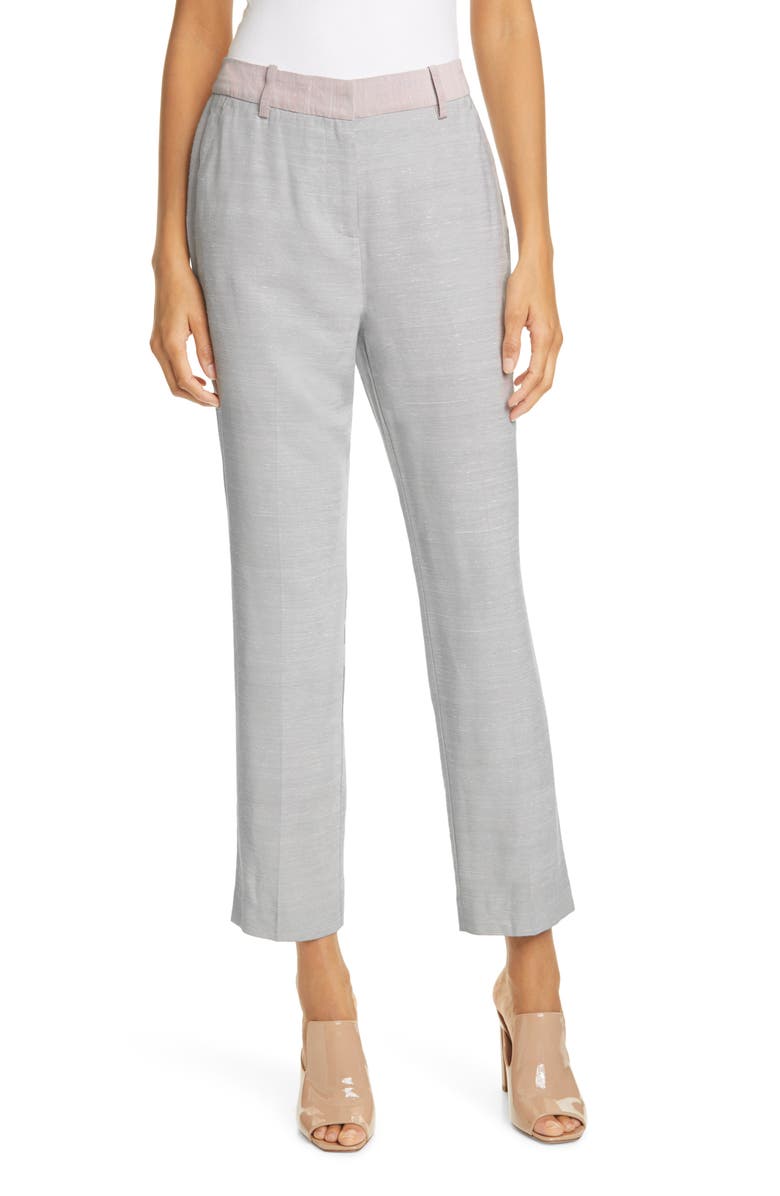 Rebecca Taylor Slub Linen Blend Trousers, Main, color,