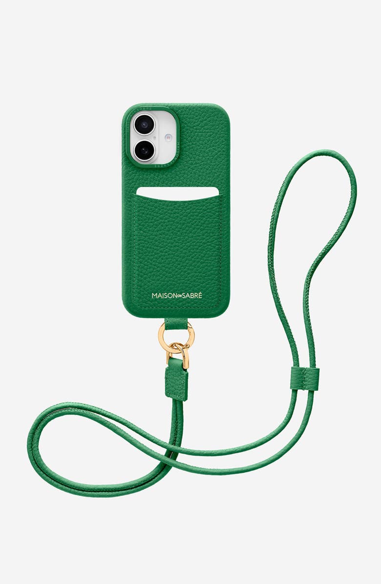 MAISON de SABRÉ Sling Phone Case, Alternate, color, Emerald Green