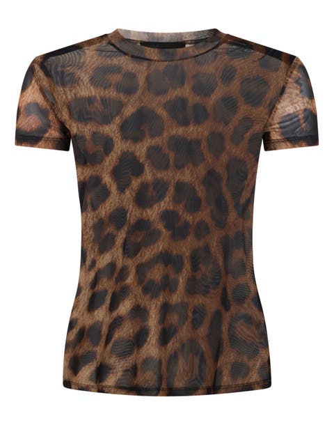 Tulle Sexy Pure Fit T-Shirt Leopard Women