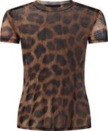 PHILIPP PLEIN Tulle Sexy Pure Fit T-Shirt Leopard Women