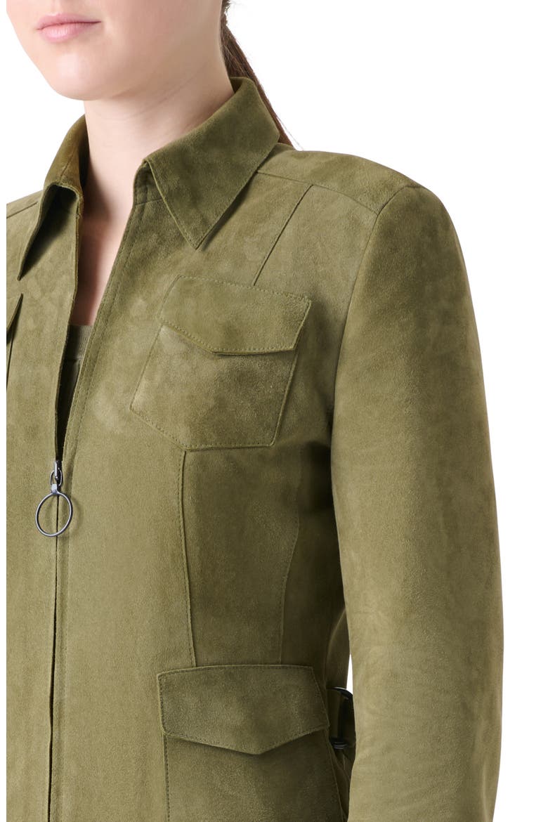 Fitted Suede Jacket, Alternate, color, KHAKI