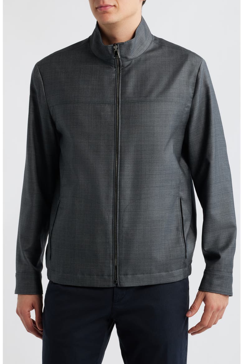 Reversible Water Repellent Wool Jacket, Alternate, color, CHARCOAL