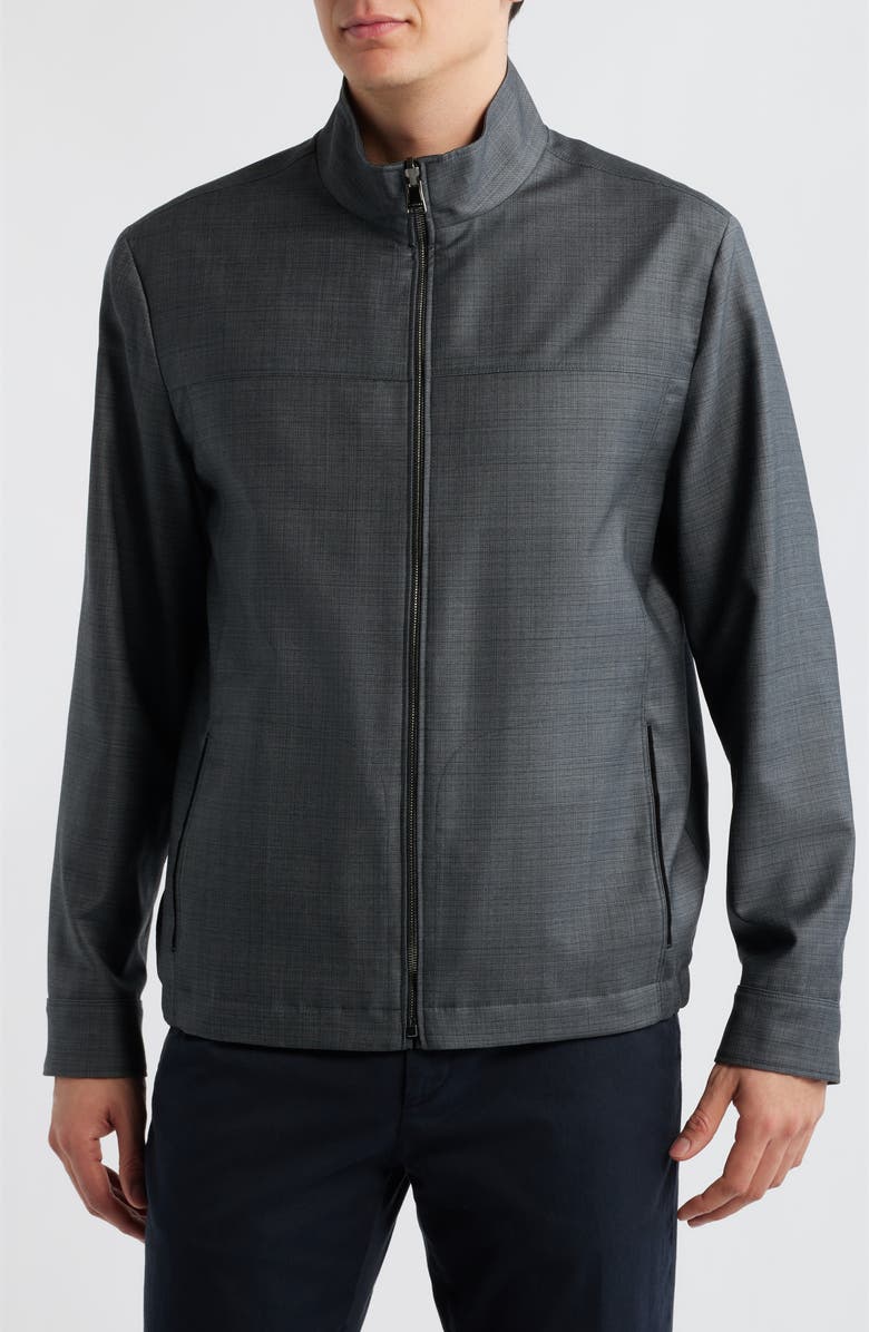 Canali Reversible Water Repellent Wool Jacket, Alternate, color, Charcoal