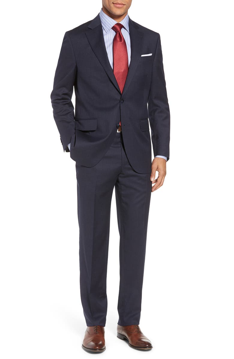 Peter Millar Classic Fit Check Wool Suit, Main, color, 