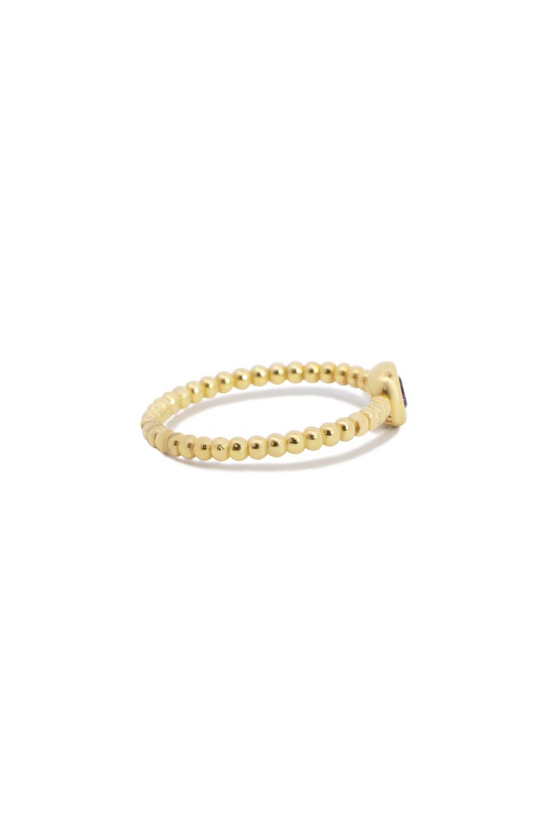 Gold Beaded Amethyst Ring, Alternate, color, Amethyst