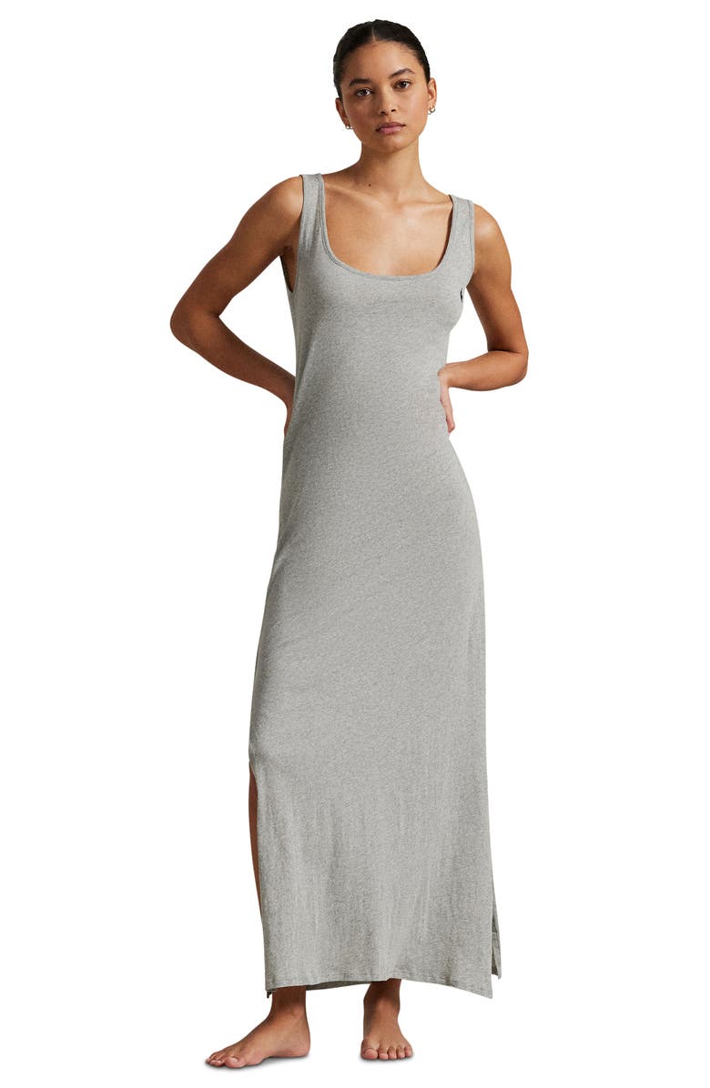 Polo Ralph Lauren Scoop Neck Sleeveless Cotton Nightgown, Alternate, color, Heather Grey