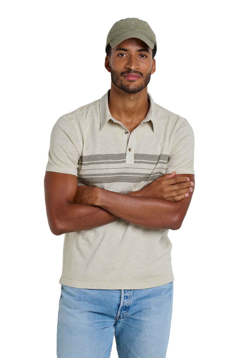 Men's Primo Short Sleeve Polo, Main, color, Pelican Chest Stripe