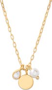Brook and York Cecilia Crystal & Imitation Pearl Charm Pendant Necklace