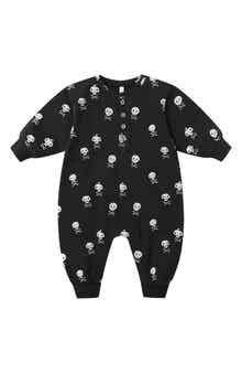 Crossbones Print Relaxed Fleece Coverall
