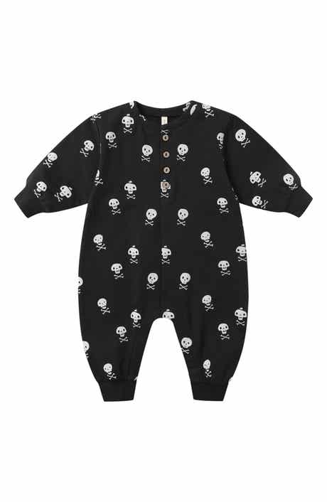 Crossbones Print Relaxed Fleece Coverall