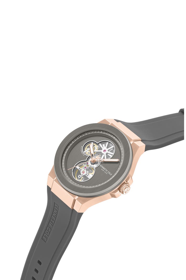 The Grove Silicone Strap Watch, 43mm, Alternate, color, GRAY