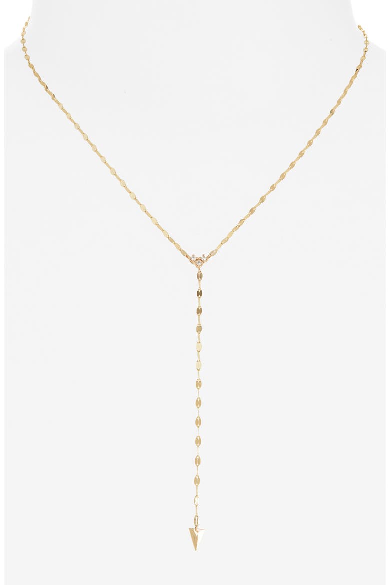 Vista 14K Gold Solo Cluster Diamond Y Necklace, Alternate, color, YELLOW GOLD