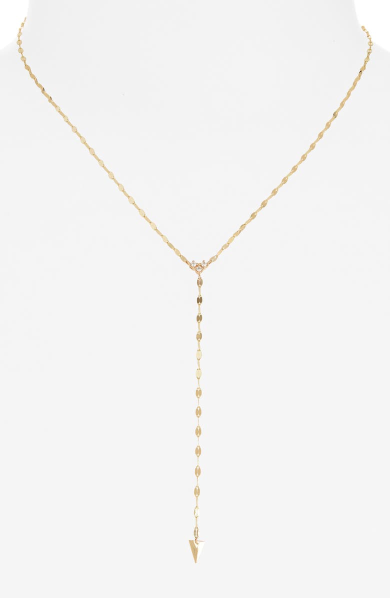LANA Vista 14K Gold Solo Cluster Diamond Y Necklace, Alternate, color, Yellow