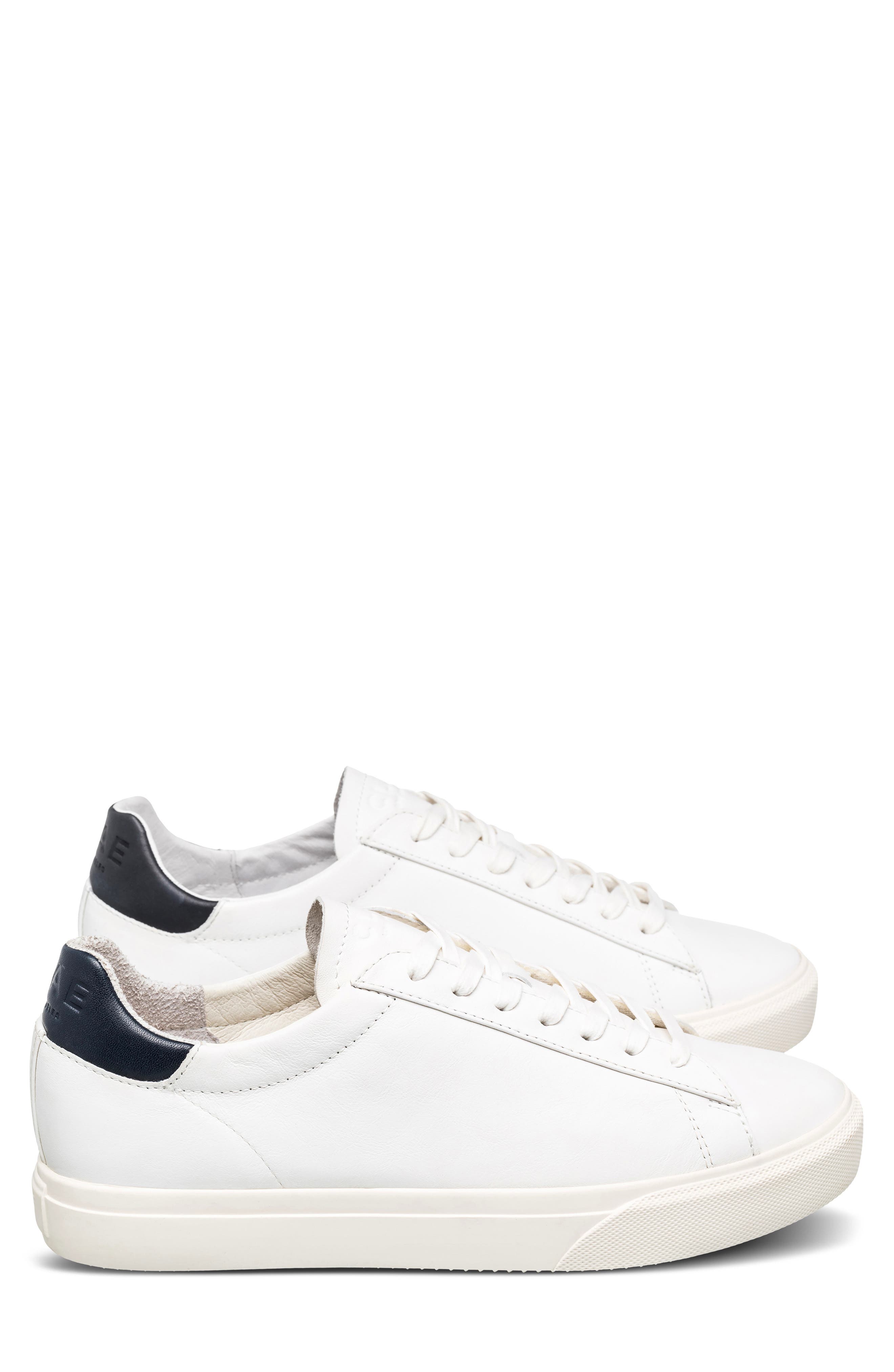CLAE Bradley Venice Leather Sneaker, Alternate, color, White Leather Navy