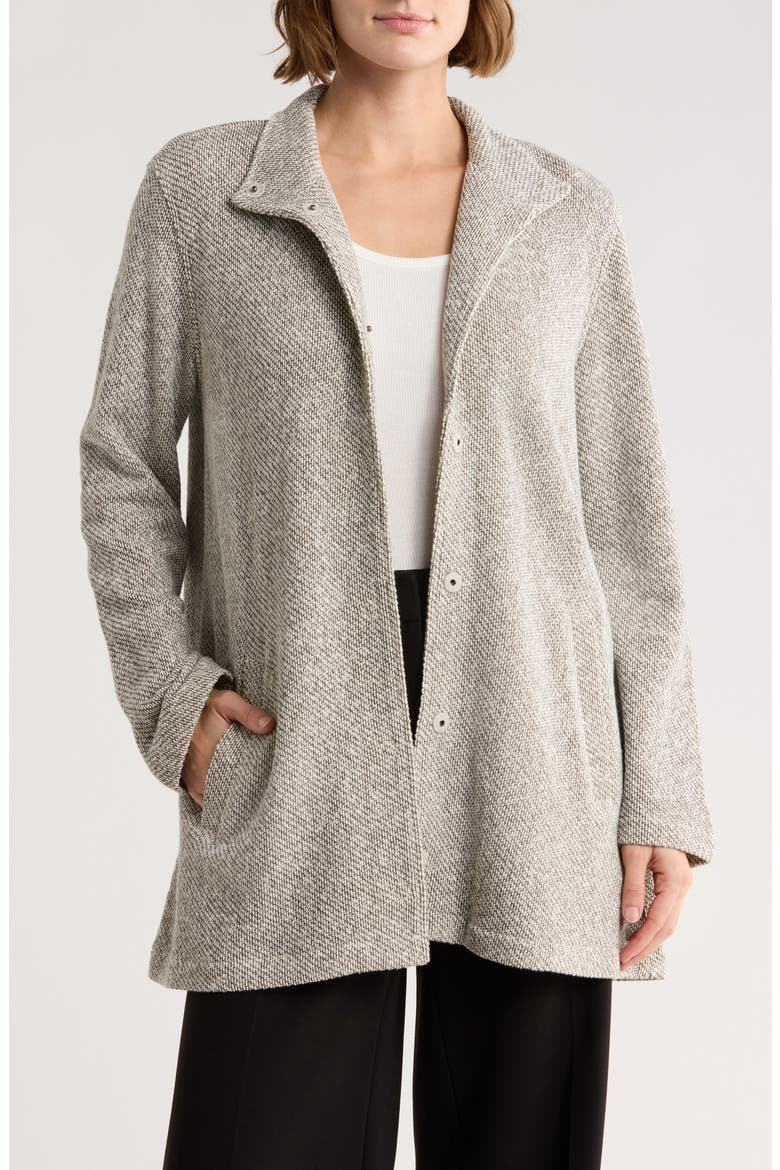 Stand Collar Organic Cotton Jacket, Main, color, ASH