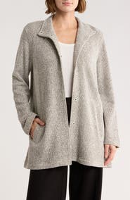 Eileen Fisher Stand Collar Organic Cotton Jacket