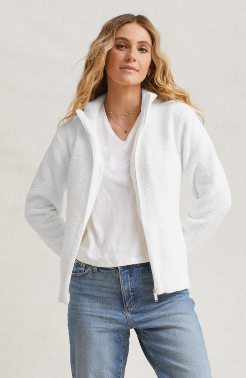 Kashwere Apparel Womens Full Zip Sweater In White