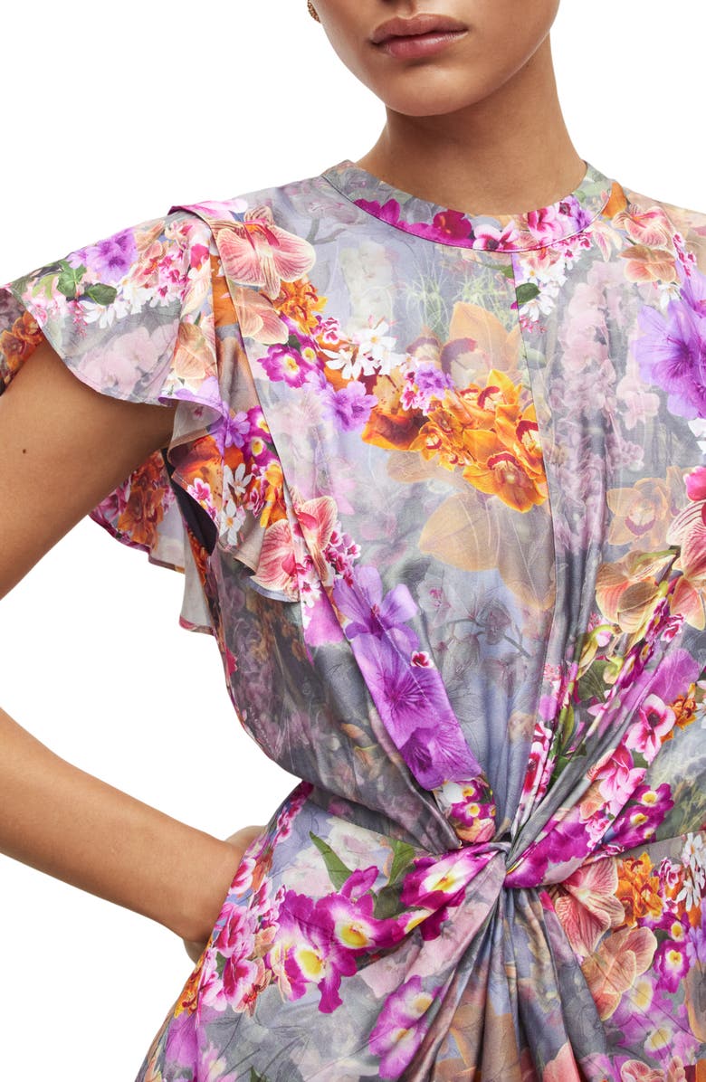 AllSaints Jemille Lucia Floral Print Minidress, Alternate, color,