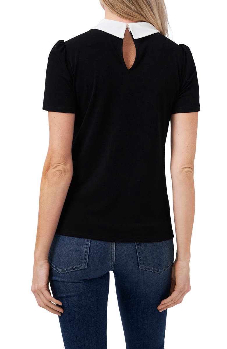 CeCe Tie Neck Top, Alternate, color, Rich Black