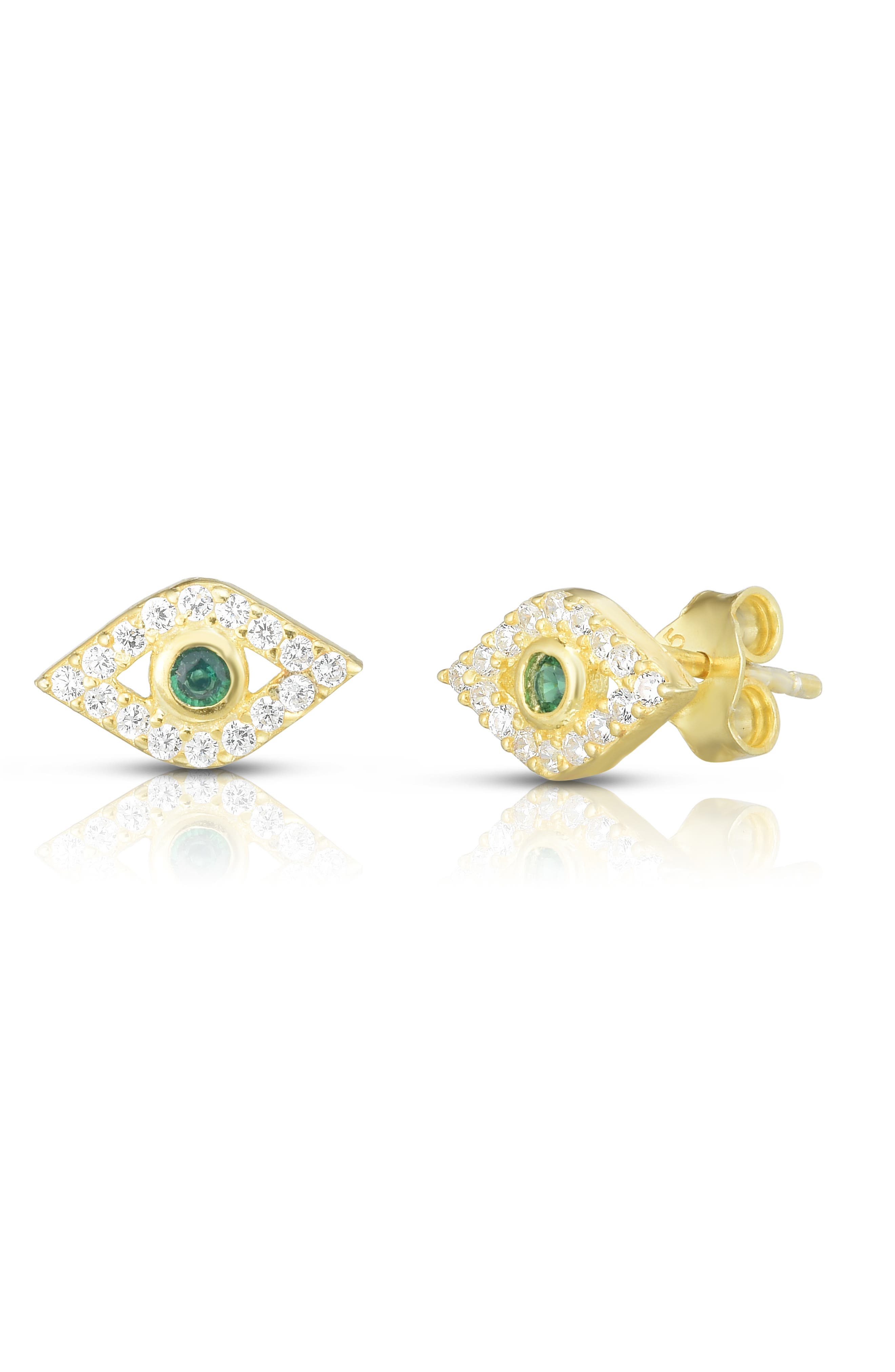 SPHERA MILANO Pavé Evil Eye Stud Earrings