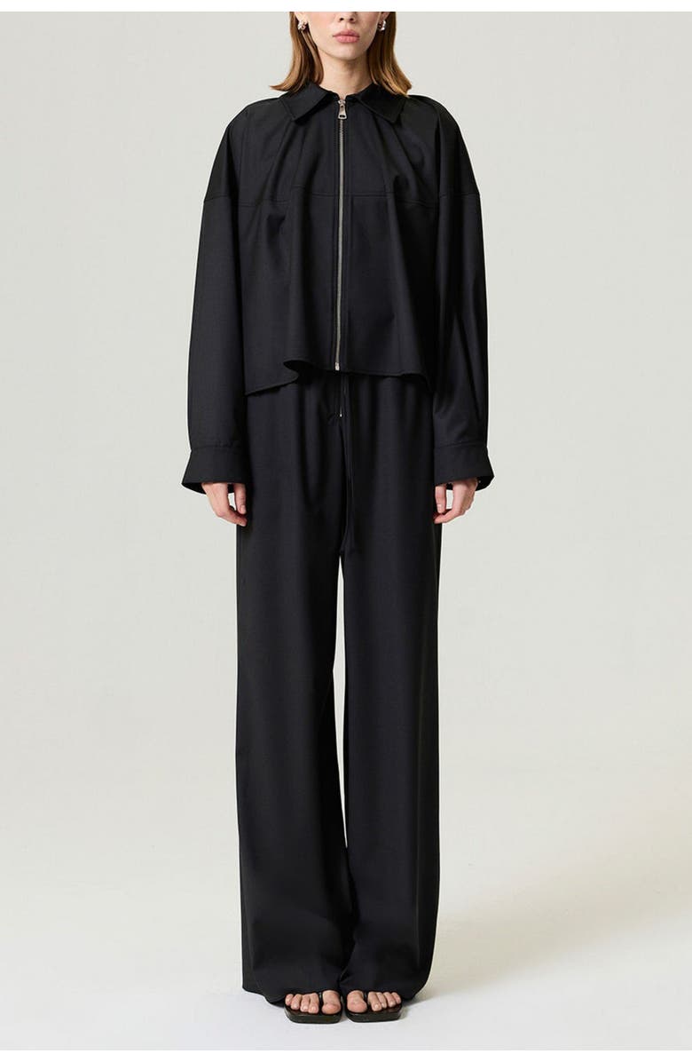 Nocturne Draped Jacket, Alternate, color, Black