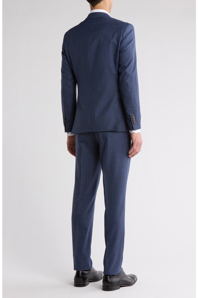 Pinstripe Navy Wool Blend Suit, Alternate, color, GREY/ BLUE