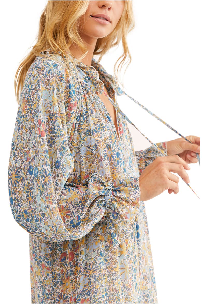 Feeling Groovy Long Sleeve Midi Dress, Alternate, color, IVORY COMBO