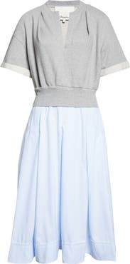 3.1 Phillip Lim Mixed Media Midi Dress