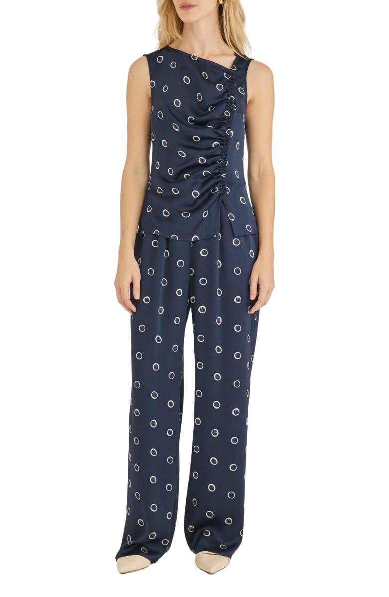Rebecca Taylor Hazy Dot Pant, Alternate, color, Navy Combo
