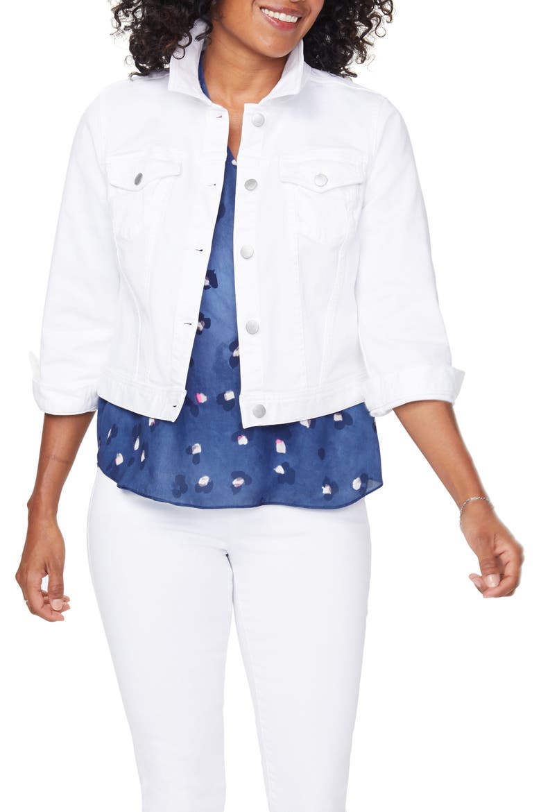 Slim Denim Trucker Jacket, Main, color, OPTIC WHITE