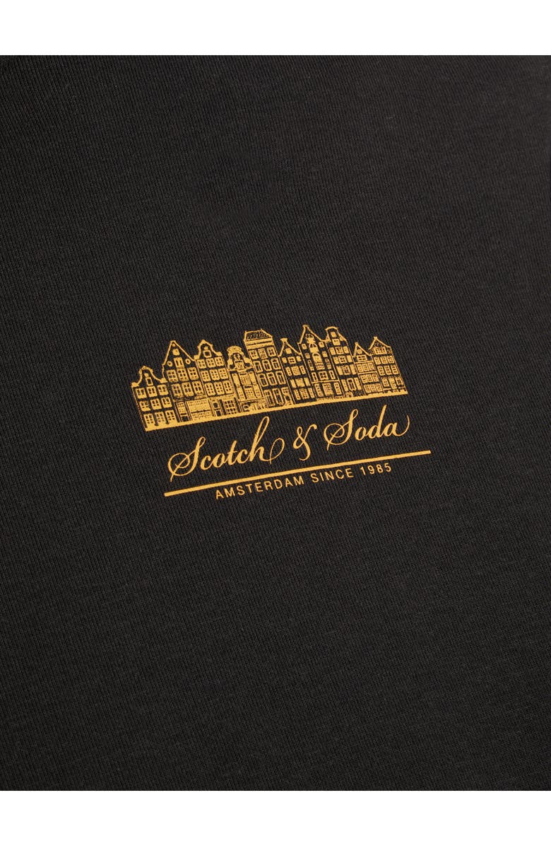 Scotch & Soda Relaxed Fit Graphic Fleece Hoodie, Alternate, color, Anthracite