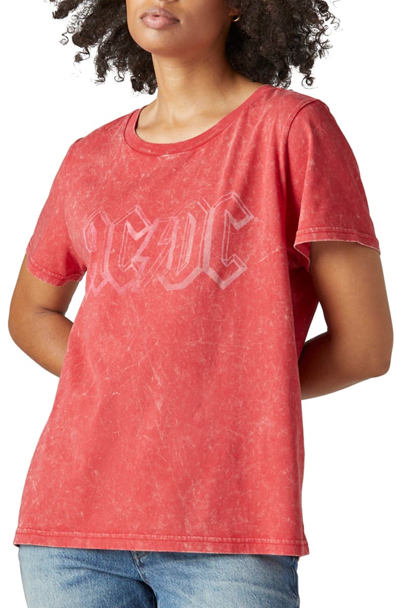 Lucky Brand AC/DC Crewneck Graphic Tee, Main, color, 