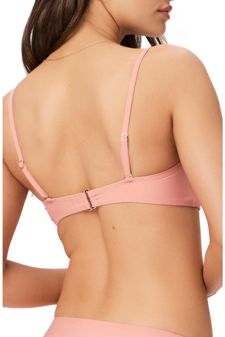 Kerri Ring Front Bandeau Bikini Top, Alternate, color, PEACH SUEDE