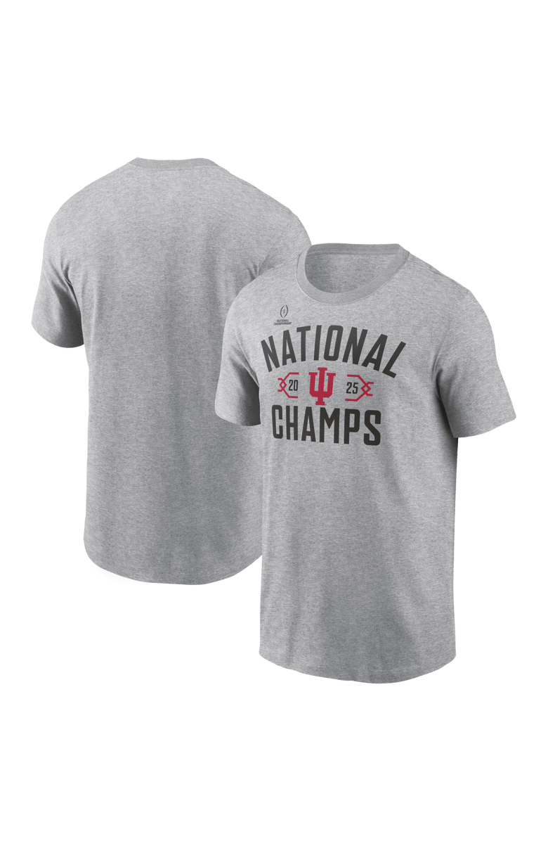Nike Men's Heather Gray Indiana Hoosiers College Football Playoff 2025 National Champions Bracket T-Shirt, Main, color, 